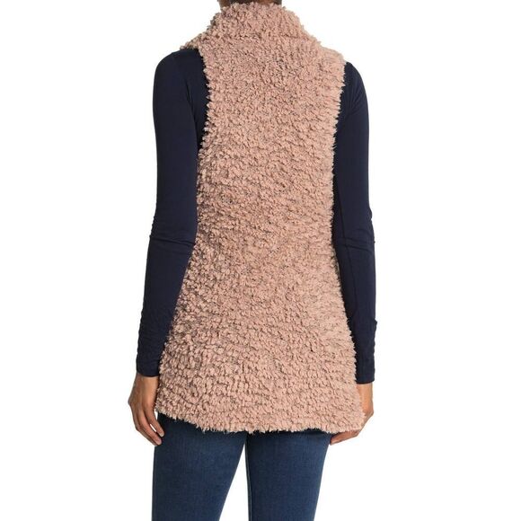 Coffee Shop Teddy Drape Vest Size Small - Picture 2 of 8